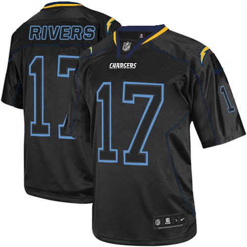 Men's Limited Philip Rivers Nike Jersey Lights Out Black - #17 NFL Los Angeles Chargers